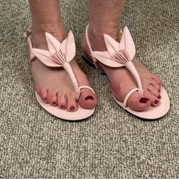 Zara Flat thong sandals with flower embellishment pink - Picture 12 of 15